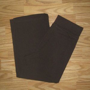 Zenana Brown Fold-Over Waist Crop Yoga Pants